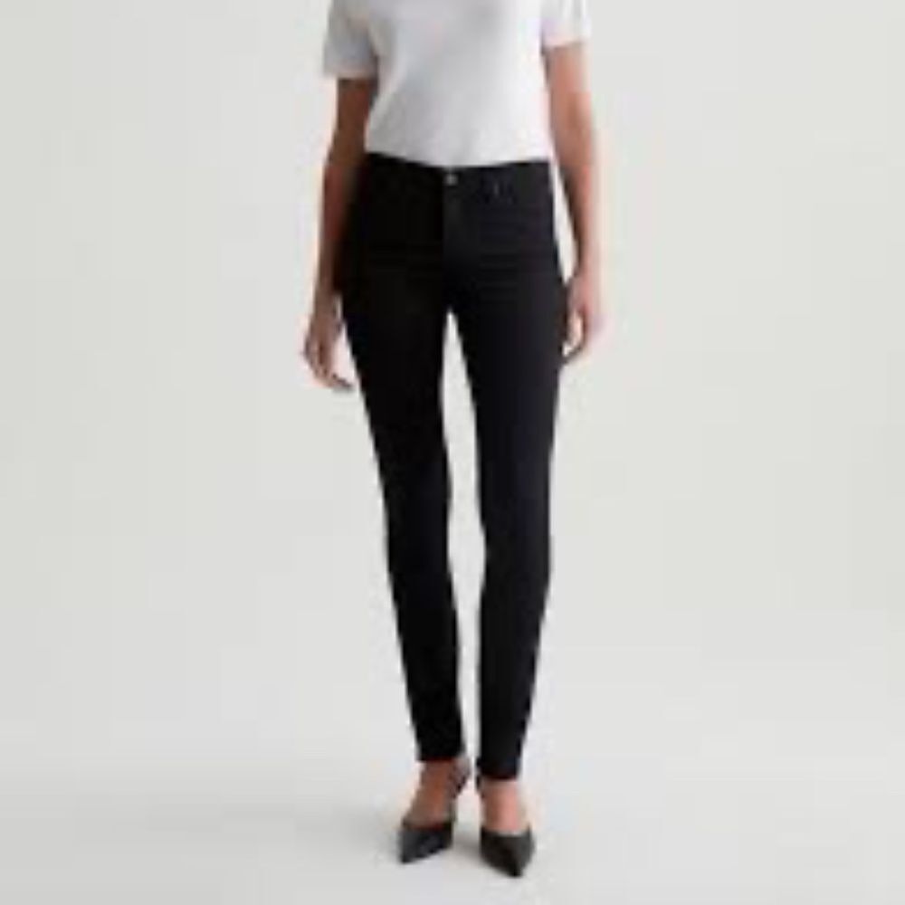 AG Adriano Goldschmied The Prima‎ Ankle Cigarette Black Skinny Jeans Sz 25R
